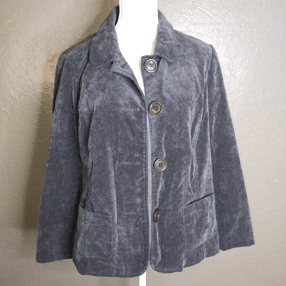 Studio Works Vintage Gray Corduroy Blazer Women's 14